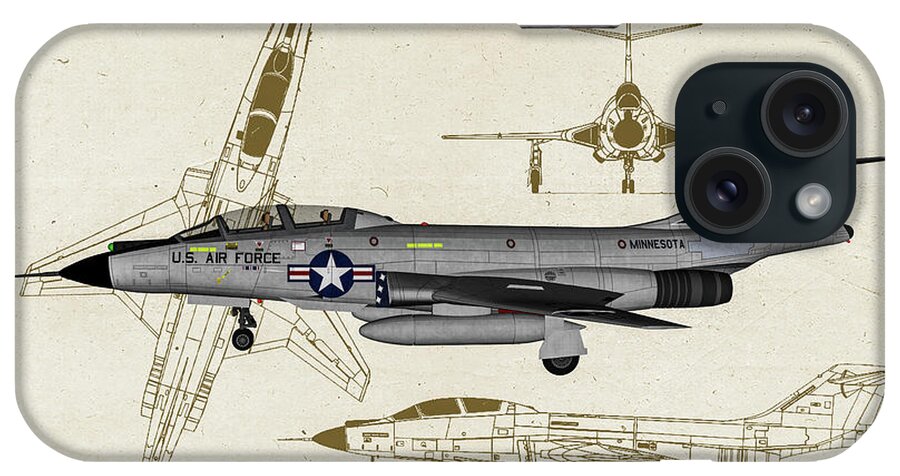 Mcdonnell F-101b Voodoo iPhone Case featuring the digital art Minnesota F-101 - Profile Art by Tommy Anderson