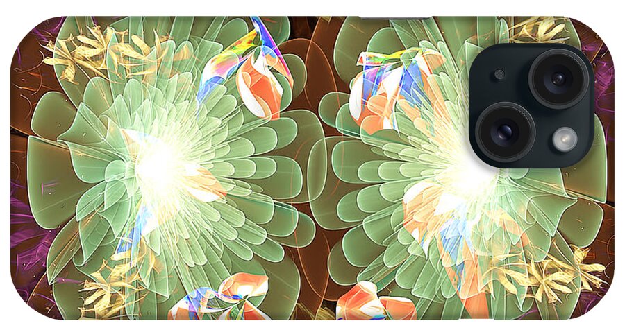 Floral iPhone Case featuring the photograph Mirror Fractal Flowers Saturated by Jack Torcello