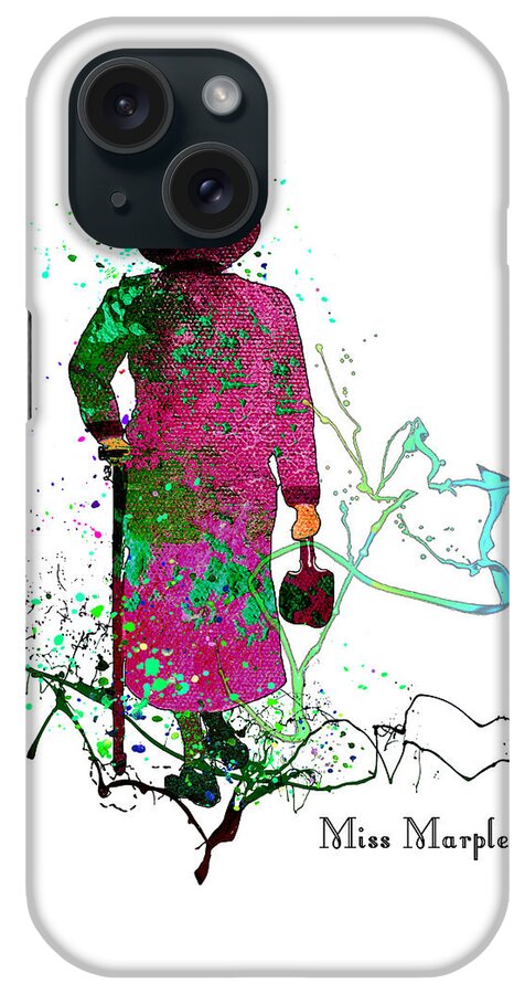 Watercolour iPhone Case featuring the painting Miss Marple by Miki De Goodaboom