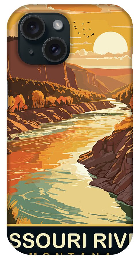Missouri River iPhone Case featuring the digital art Missouri River, Montana by Long Shot