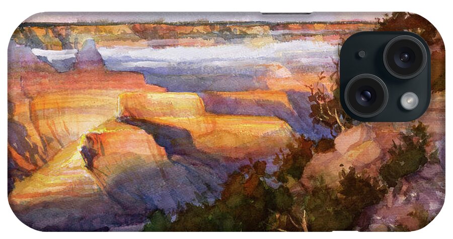 Arizona iPhone Case featuring the painting Mist in the Canyon by Steve Henderson