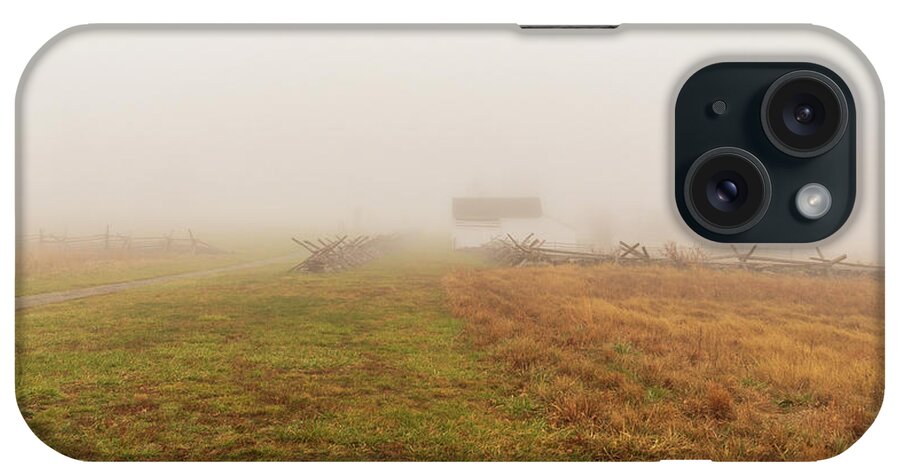 Landscape iPhone Case featuring the photograph Misty Morning in Gettysburg by Amelia Pearn