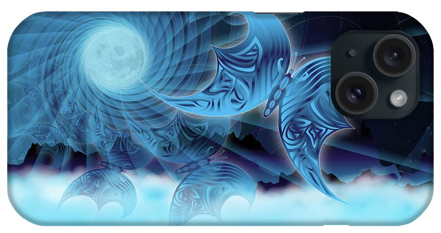 Butterfly iPhone Case featuring the digital art Misty Mountains by Kenneth Armand Johnson