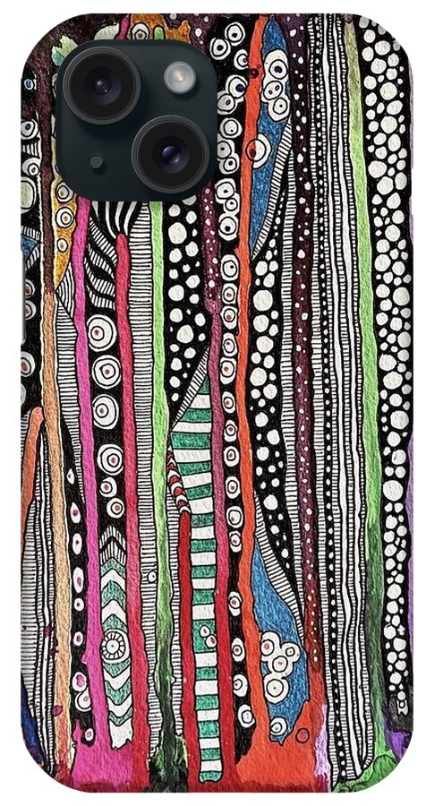 Mixedmedia iPhone Case featuring the drawing Mix by Tanja Leuenberger