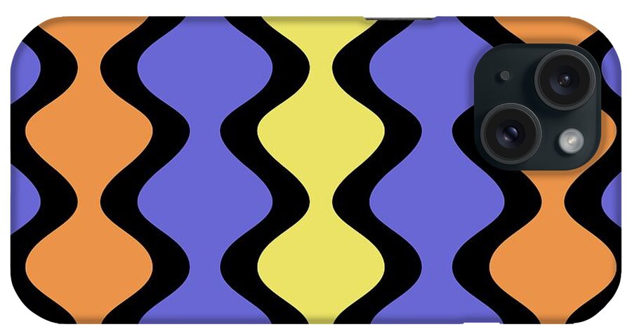 Modern iPhone Case featuring the digital art Mod Waves on Twilight by Donna Mibus
