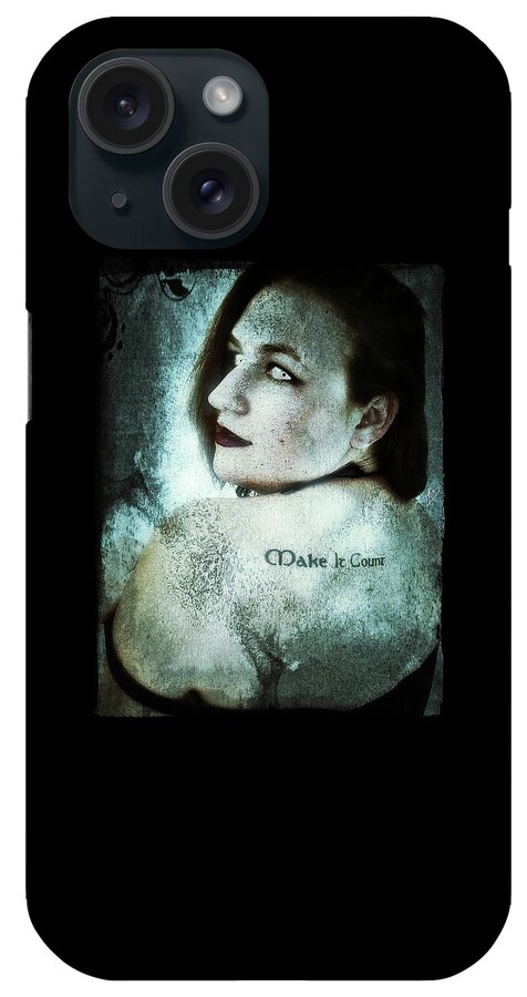 Dark iPhone Case featuring the digital art Mona 1 by Mark Baranowski