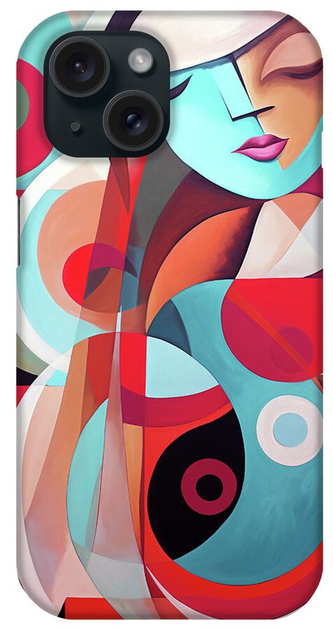 Abstract iPhone Case featuring the painting Mona by Jacky Gerritsen