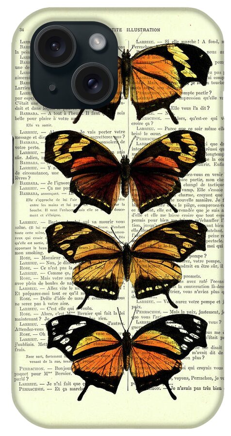 Monarch Butterfly iPhone Case featuring the mixed media Monarch Butterfly Collection by Madame Memento