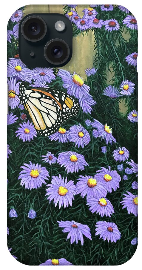 Butterfly iPhone Case featuring the painting Monarch Posing by Mr Dill