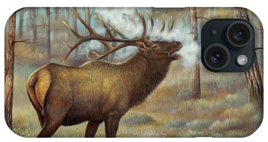 Elk iPhone Case featuring the painting Monarch by Ricardo Chavez-Mendez