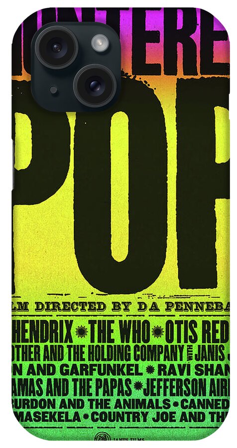 Monterey iPhone Case featuring the mixed media ''Monterey Pop'', by D.A. Pennebaker, 1968 by Movie World Posters