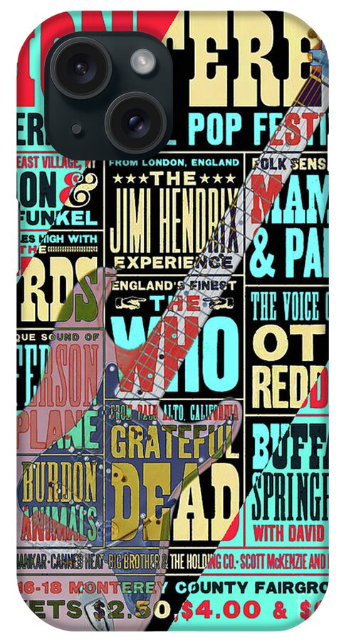 Monterey Pop Festival, Poster Art, Coral Green Mixed Media by