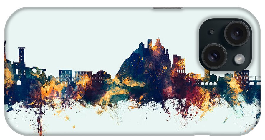 Monterosso Al Mare iPhone Case featuring the digital art Monterosso al Mare Italy Skyline #27 by Michael Tompsett
