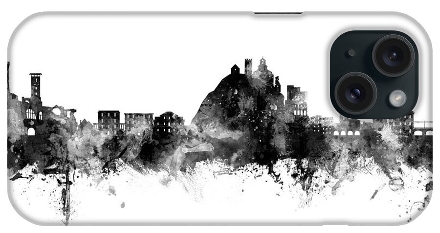 Monterosso Al Mare iPhone Case featuring the digital art Monterosso al Mare Italy Skyline #31 by Michael Tompsett