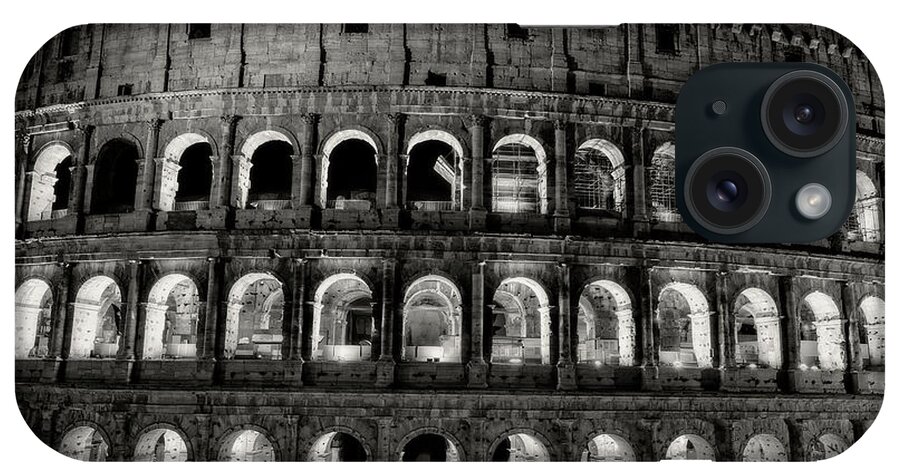 Colosseum iPhone Case featuring the photograph Monumental Colosseum Facade At Night by Artur Bogacki