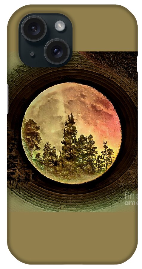 Moon iPhone Case featuring the photograph Moon and Trees Fantasia by Sea Change Vibes