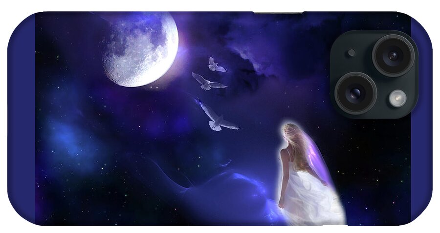 Woman iPhone Case featuring the digital art Moon Song by Lisa Yount