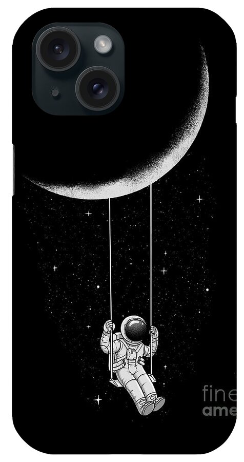 Space iPhone Case featuring the digital art Moon Swing by Digital Carbine