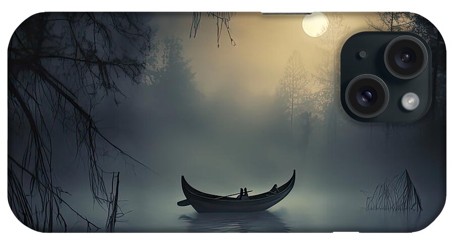 Boat In The Fog iPhone Case featuring the photograph Moonlight Reverie - Dreamy Art by Lourry Legarde