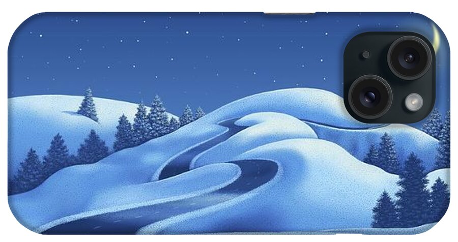 Winter iPhone Case featuring the digital art Moonlight Drive by Scott Ross
