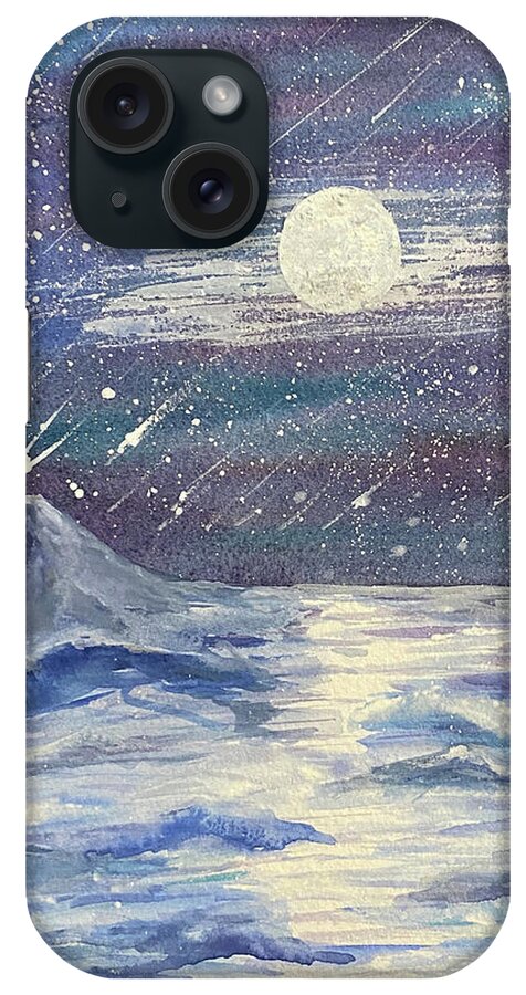Moon iPhone Case featuring the painting Moonlit Sea by Lisa Neuman
