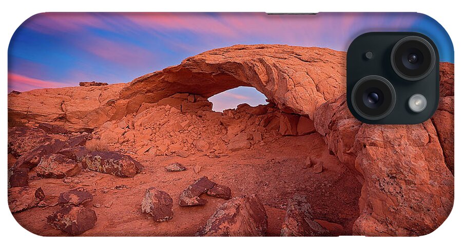 50s iPhone Case featuring the photograph Moonrise Arch by Edgars Erglis