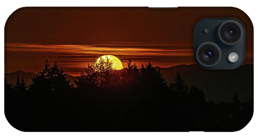Moon Rise iPhone Case featuring the photograph Moonrise over the hill's by Ulrich Burkhalter