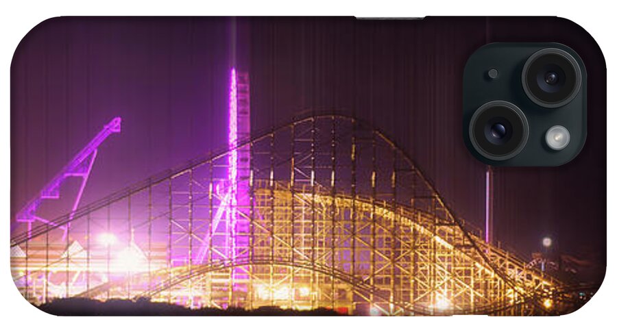 Moreys iPhone Case featuring the photograph Morey's Adventure Amusement Pier at Night by Jason Fink