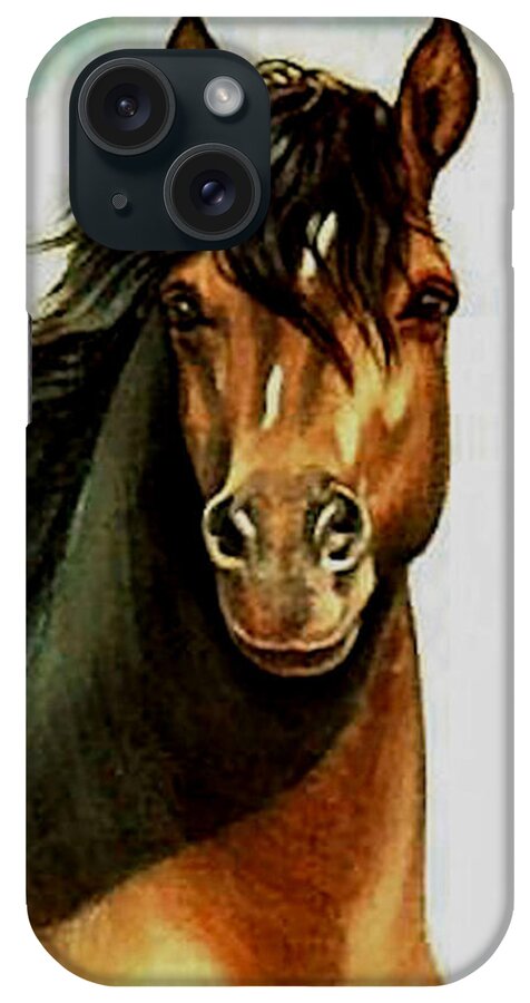 Horse iPhone Case featuring the painting Morgan by Loxi Sibley