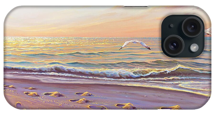 Seascape iPhone Case featuring the painting Morning Glisten by Joe Mandrick
