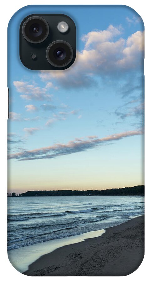 Moonset iPhone Case featuring the photograph Morning Moonset - Lorraine Bay Lake Erie North Shore by Georgia Mizuleva