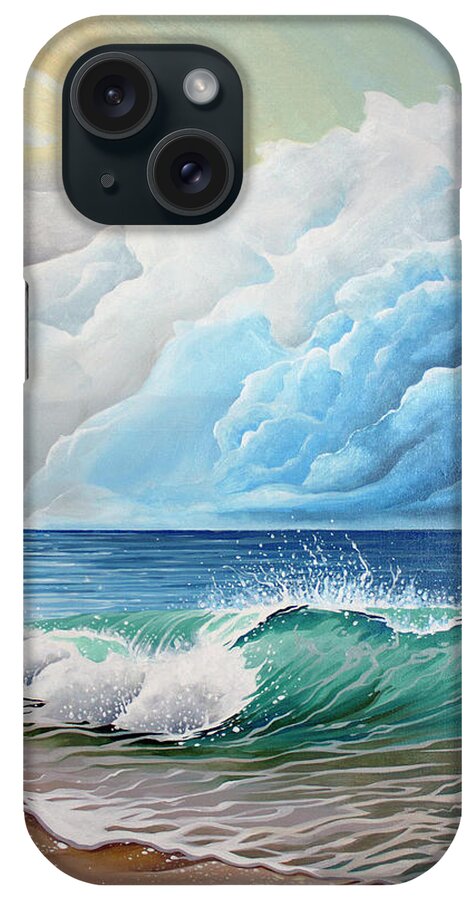 East Coast iPhone Case featuring the painting Morning Shore Break by William Love