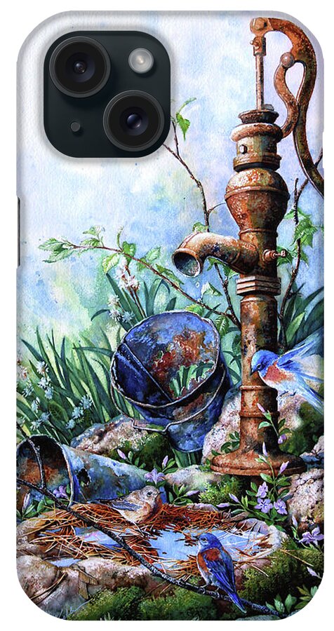 Misty iPhone Case featuring the painting Morning Shower by Hanne Lore Koehler