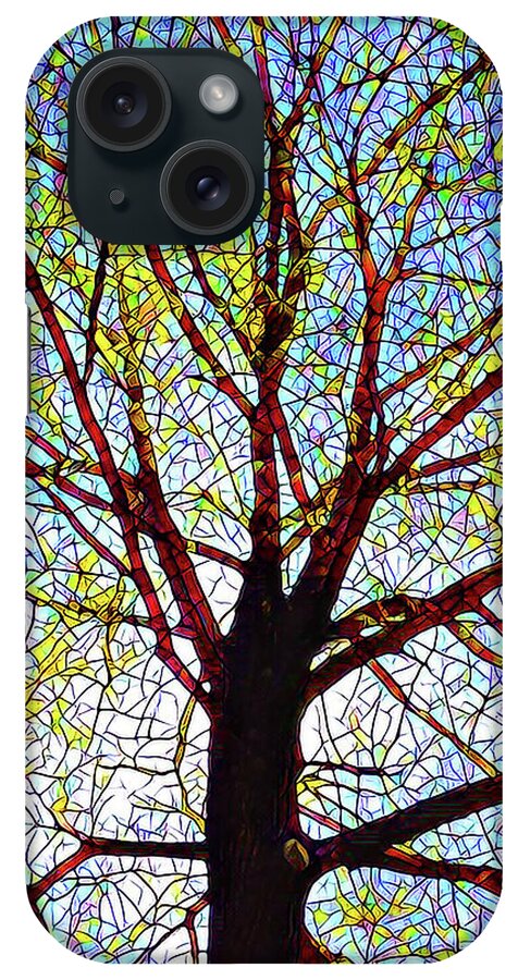Tree iPhone Case featuring the digital art Mosaic tree by Rod Melotte