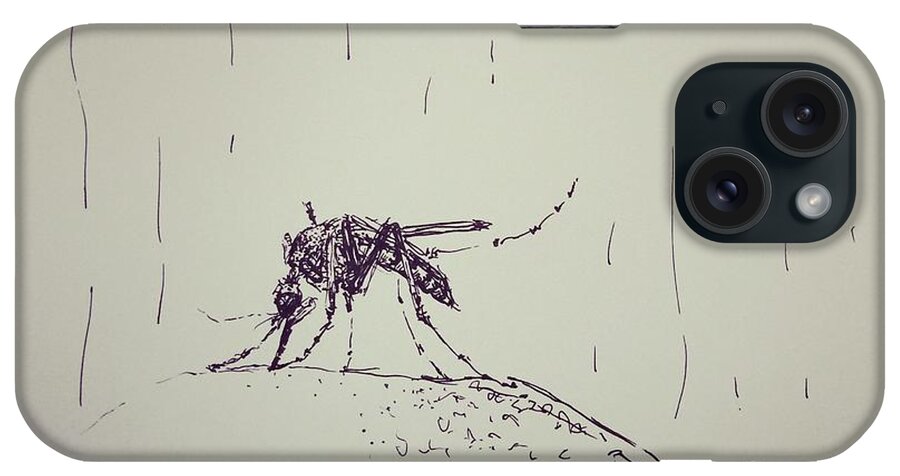 Mosquito iPhone Case featuring the drawing Mosquito by Sukalya Chearanantana