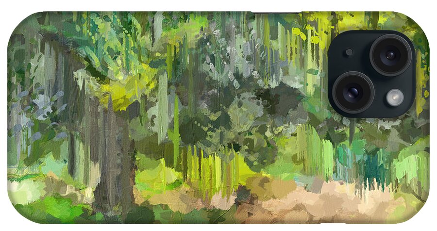 Moss Covered Tree iPhone Case featuring the painting Moss Covered Tree by Dan Sproul