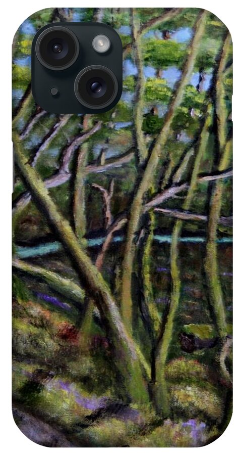 Landscape iPhone Case featuring the painting Moss Covered Trees by Gregory Dorosh