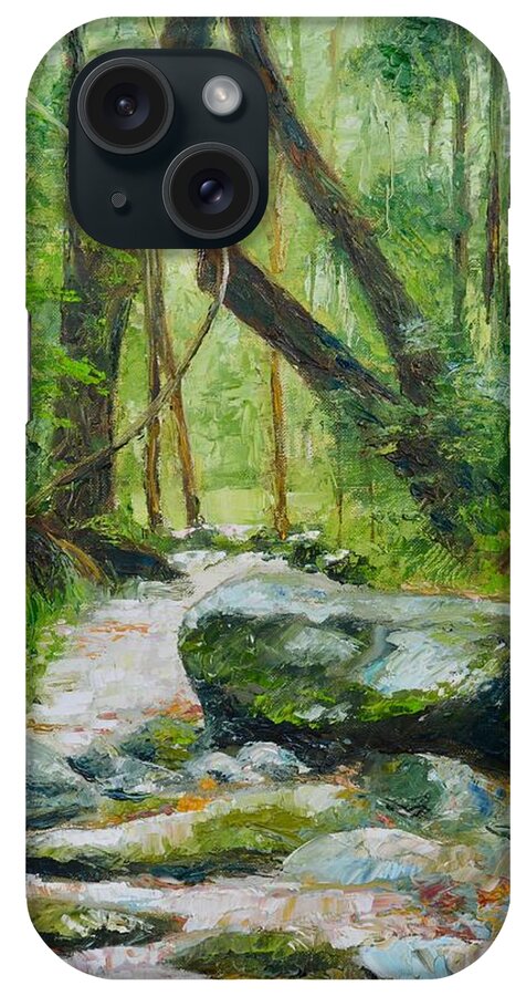 Boulders iPhone Case featuring the painting Mossman Daintree Rainforest FNQ by Dai Wynn