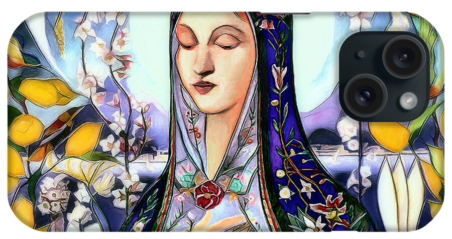 The Virgin Mary iPhone Case featuring the digital art Mother Mary by Pennie McCracken