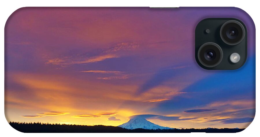 Salmon Bay iPhone Case featuring the photograph Mount Rainier Sunrise by Bill TALICH