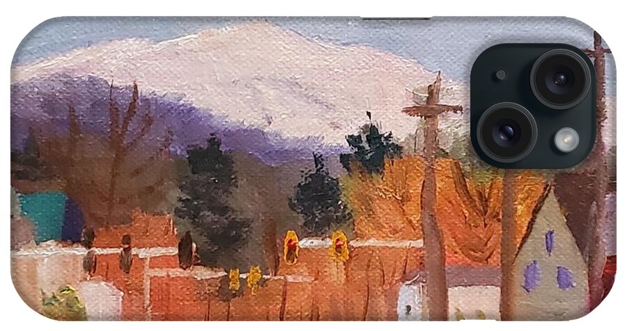 Mount Washington iPhone Case featuring the painting Mount Washington Over Main Street by Sharon E Allen