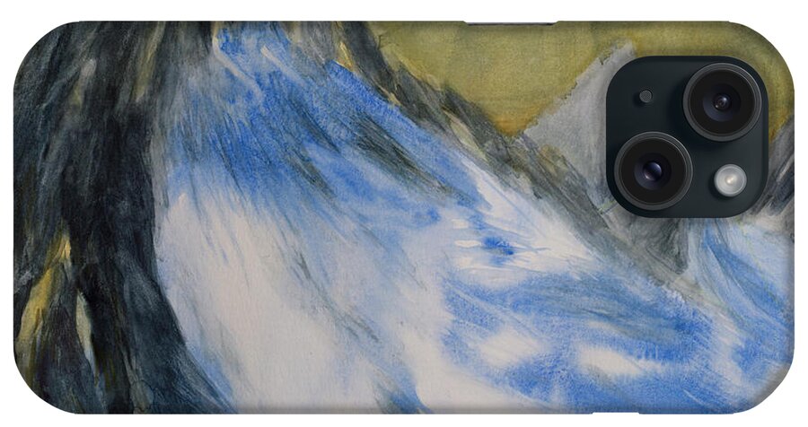 Original Watercolor iPhone Case featuring the painting Mountain Ice Bowl by Phillip Jones