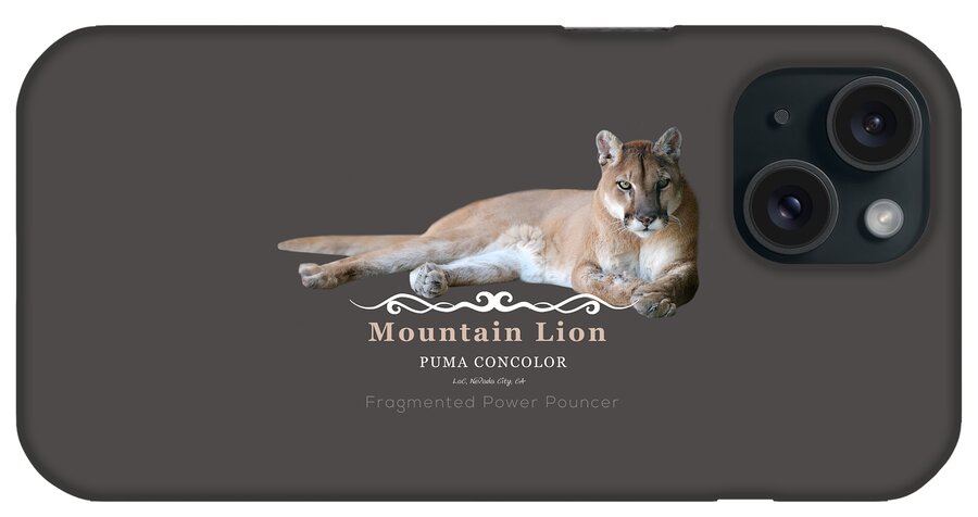 Mountain Lion iPhone Case featuring the digital art Mountain Lion Fragmented Power Pouncer by Lisa Redfern