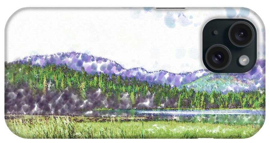 Meadow iPhone Case featuring the digital art Mountain Meadow Tranquility by Kirt Tisdale