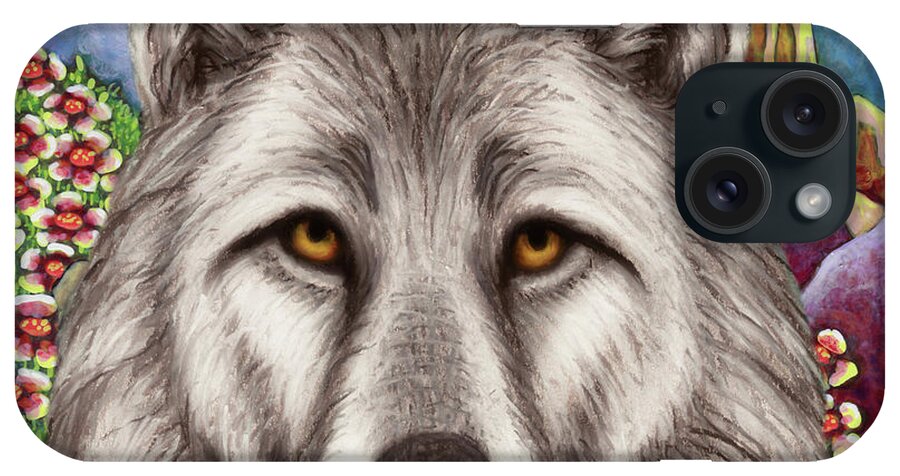 Wolf iPhone Case featuring the painting Mountain Meadow Wolf by Amy E Fraser
