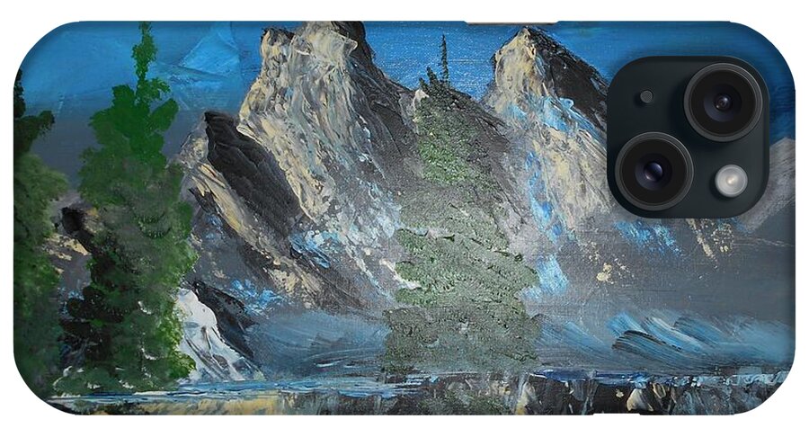 Mountains iPhone Case featuring the painting Mountain Reflection Painting # 364 by Donald Northup