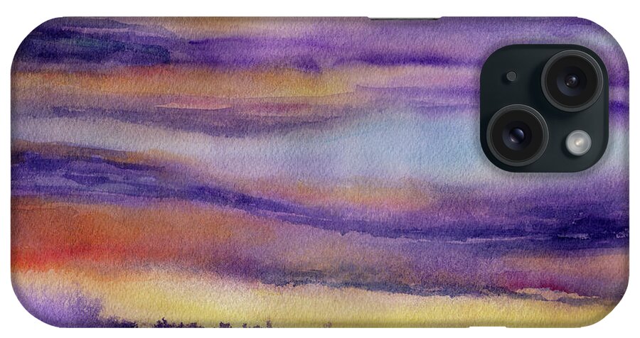 Mountain iPhone Case featuring the painting Mountain Sunset by Wendy Keeney-Kennicutt