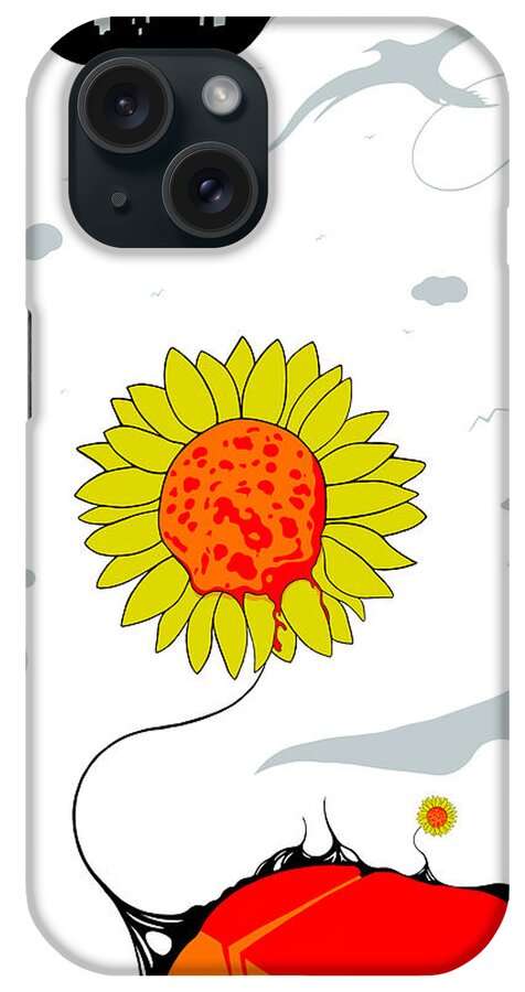 Sunflower iPhone Case featuring the drawing Mourning Peace by Craig Tilley