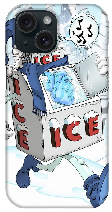 Cartoon iPhone Case featuring the digital art Mr. Ice-Cold by Kynn Peterkin