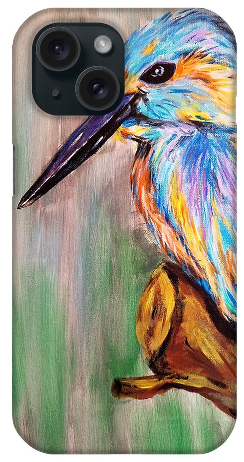 King Fisher iPhone Case featuring the painting Mr King Fisher by Brent Knippel